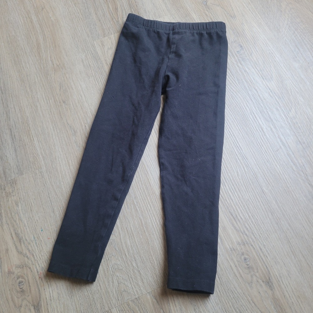 The Children's Place Leggings Girls Size 5/6 Black Solid Cotton Blend Basic